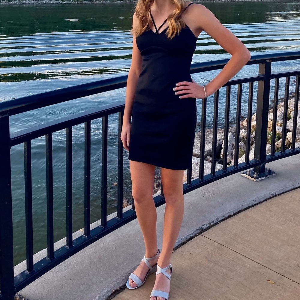 Sequin Hearts Black Mini Dress